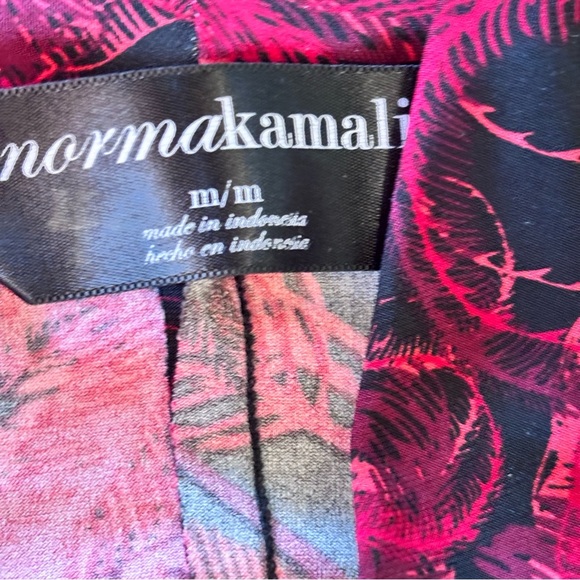 Norma Kamali Faux Wrap Jersey Dress, Feather Print, Medium, Office Cocktail - Picture 11 of 16